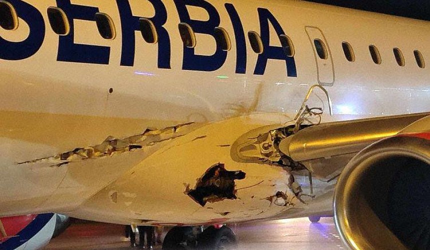 ЧП в Белграде: самолет повредил крыло при взлете